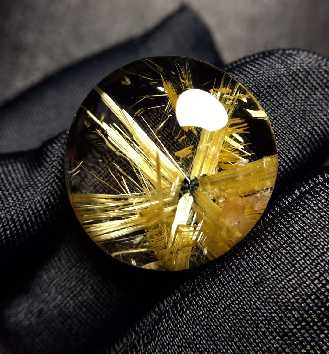 Natural Gold Rutilated Quartz Flower Pendant Rutilated Quartz Jewelry 20.4*20*7.7mm Flower Men Women Brazil AAAAAAA