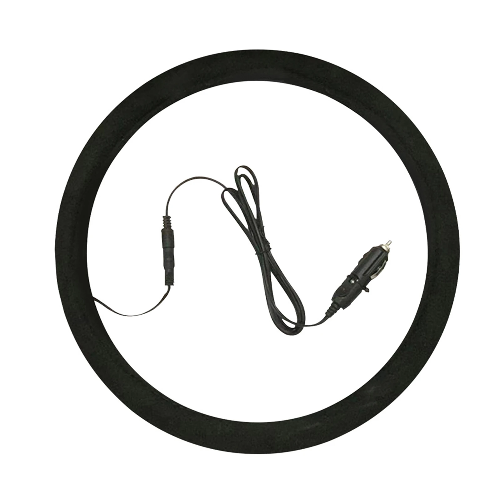 

Чехол для руля с подогревом черный мягкий плюшевый подогреватель Автомобильный Подогреватель руля для поездок бизнес-автомобилей