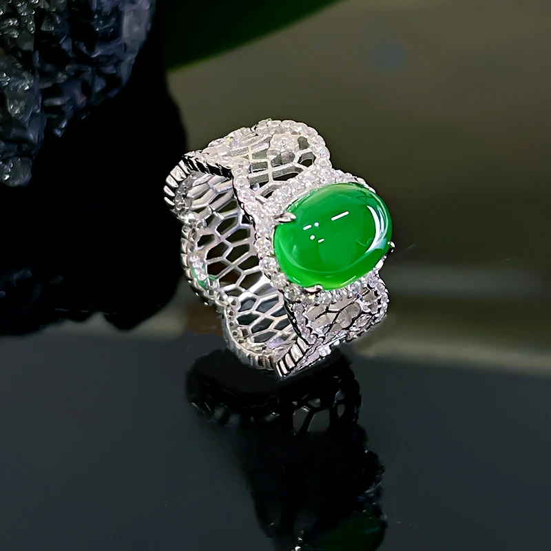 טבעת כללקדוניה כסף 925 משובצת יהלום פחמן גבוה, סוג קרח, משטח חלק, טמפרמנט תכליתי לנשים