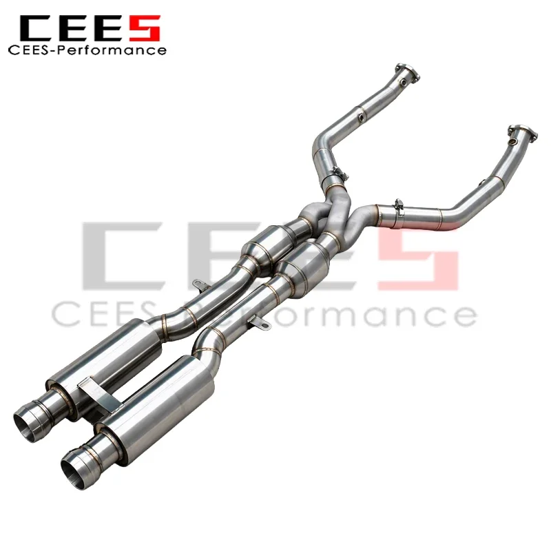 CEES Exhaust MidPipe with 3D Printed for BMW M3 E90/E92/E93 V8 4.0L 2008-2013 Catted Exhaust MidPipe Resonated Middle Exhaust