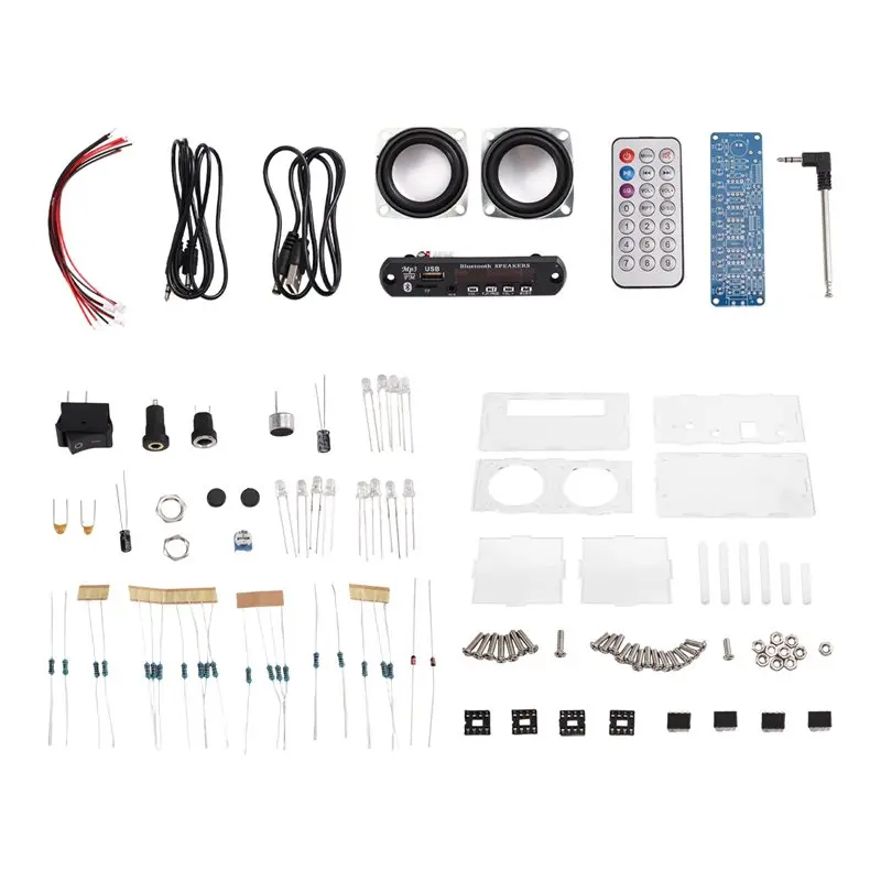 B48A DIY Soldering Project Practice Kit Bluetooth Speaker Kit FM Radio 87.5-108.0Mhz Music Spectrometer U Disk TF