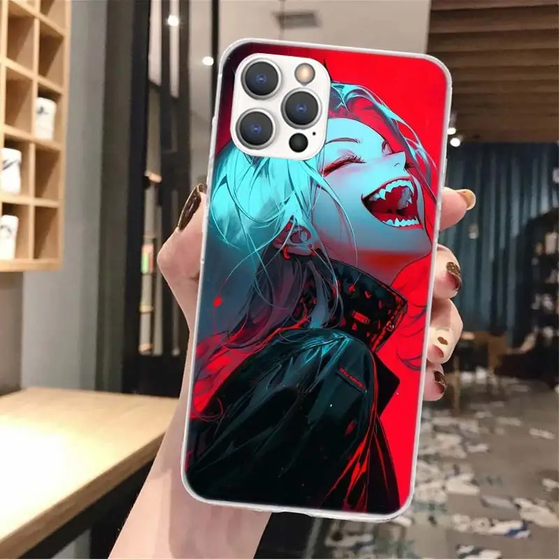 Crazy Gothic Japan Anime Girls Soft Phone Case For iPhone 16 15 14 13 12 11 Pro Max X XR XS 7 Plus 8 + SE 2020 Pattern Customize