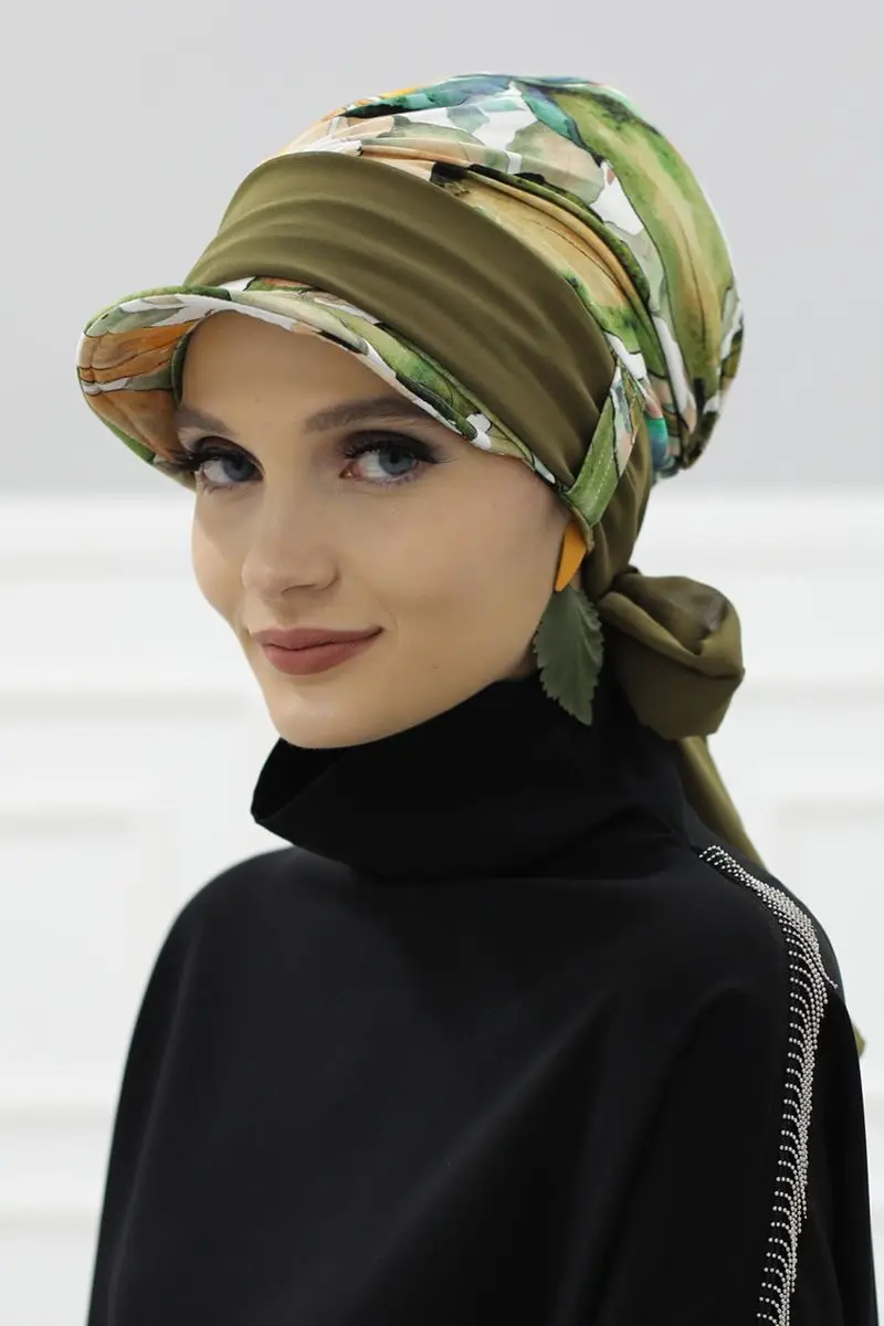 Chiffon-belted hut Knochen herbst muster