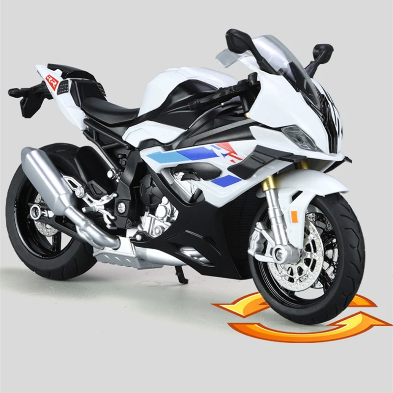 1:12 2023 S1000RR Mรุ่นRacingรถจักรยานยนต์รุ่นDiecastโลหะผสมโลหะรถจักรยานยนต์ข้ามประเทศรุ่นเสียงแสงของเล่นเด็กของขวัญ