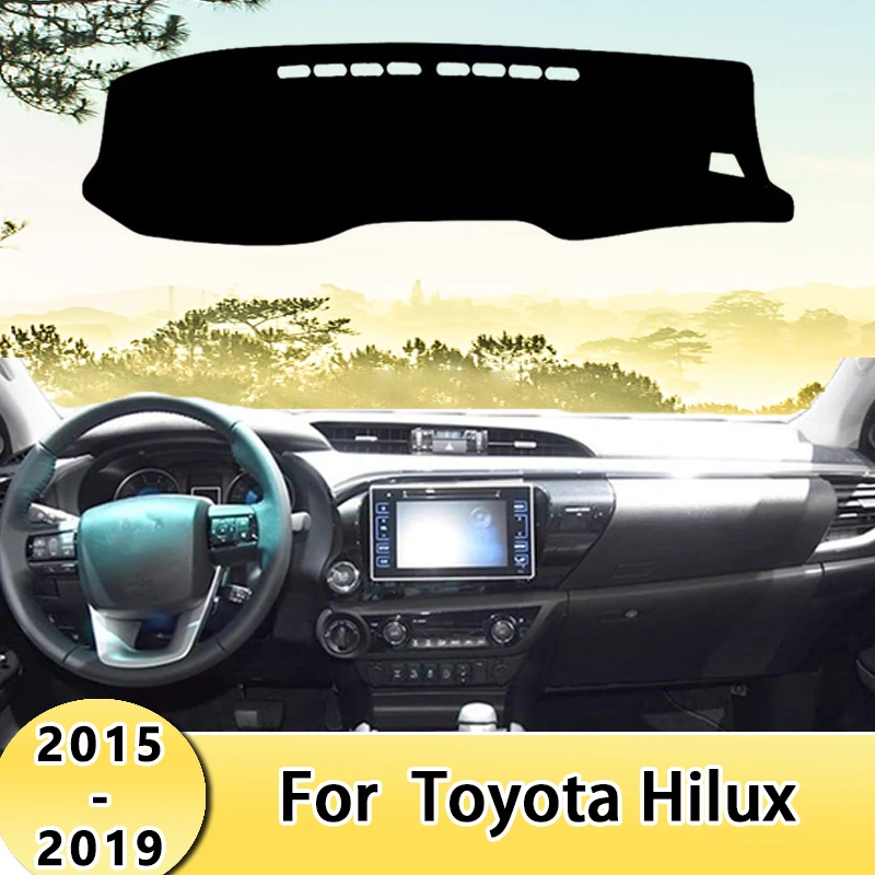 

Крышка приборной панели автомобиля, коврики от солнца, избегайте световых накладок, защитные ковры для приборной панели для Toyota Hilux 2015-2019 2016 2017