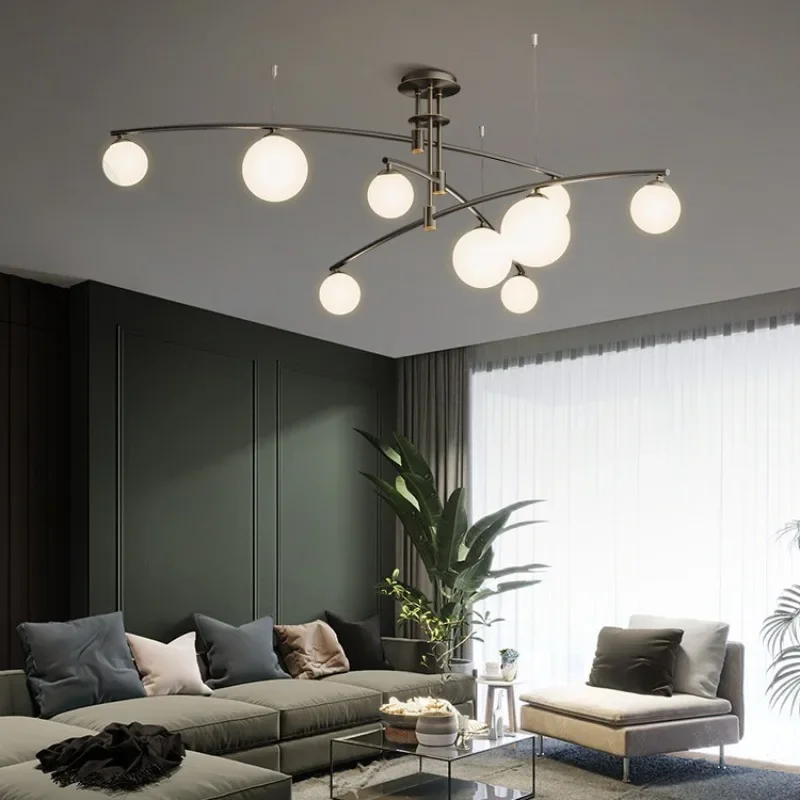 Casa sala de estar sala de jantar três cabeças moderno e minimalista criativo feijão mágico quarto iluminação internet celebridades