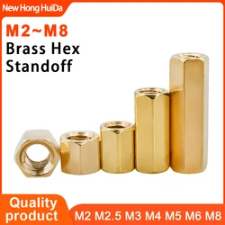 Groothandel M2 M2.5 M3 M4 M5 M6 M8 Hex Messing Moederbord Standoff Vrouwelijke Afstand Schroefdraad Board Rack Stud Kolom Bolt Spacer