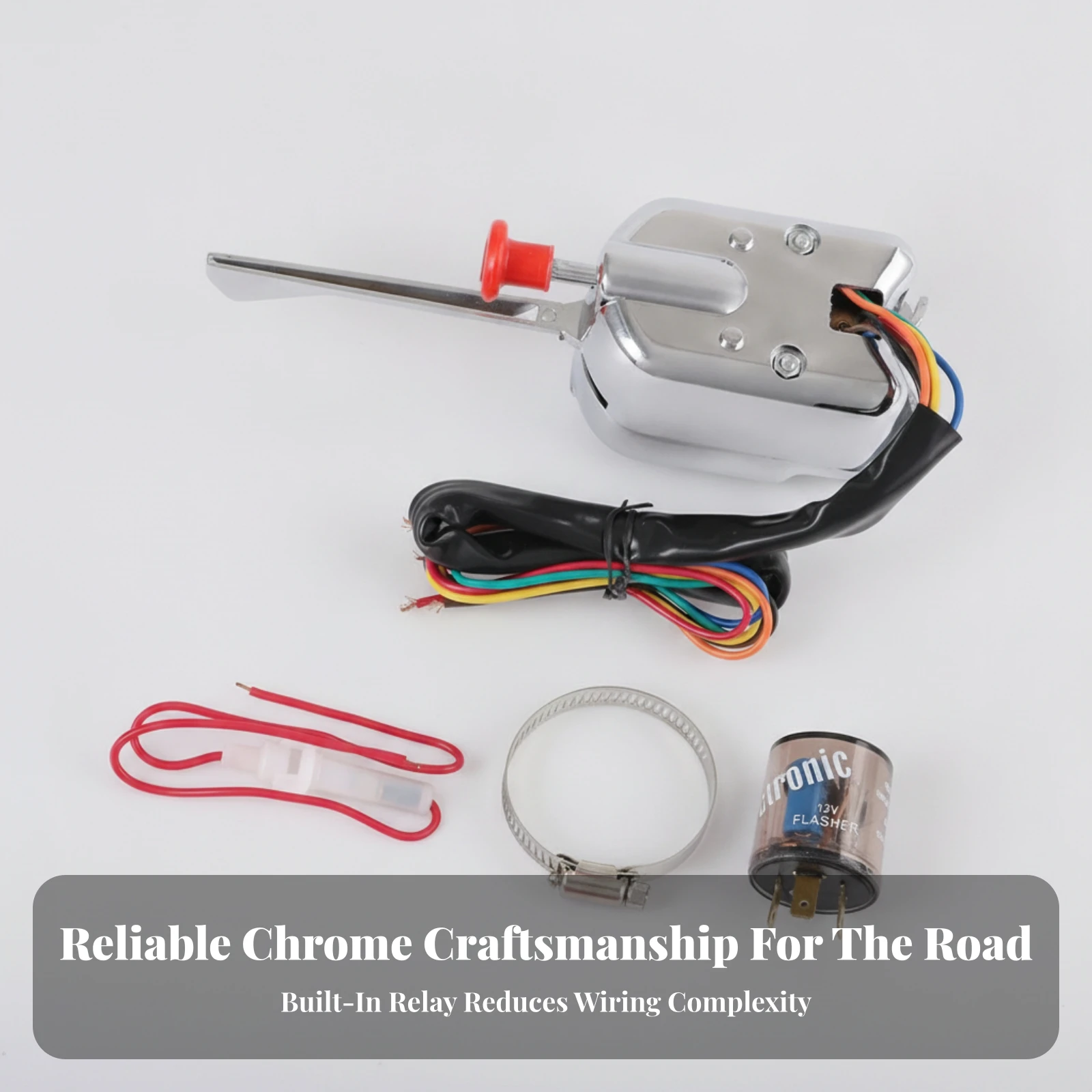 12V Directional Switch with Flasher Relay and Mounting Clamp for Custom Sand Buggy Vintage Auto Restoration