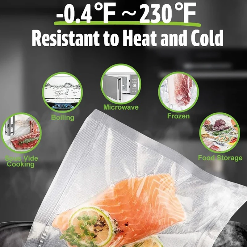 50pcs Vacuum Sealer Bags, Disposable Airtight Compression Bag, Transparent Food Packaging Bag, For Meat,Fruit And Vegetable image 2