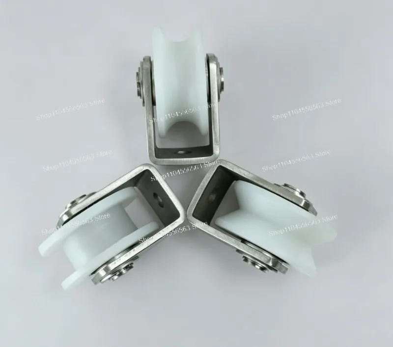 304 Stainless Steel Bearing Pulley – Nylon U-Shape V-Groove Track Wheel for Mute Sliding Door, Heavy Duty Roller