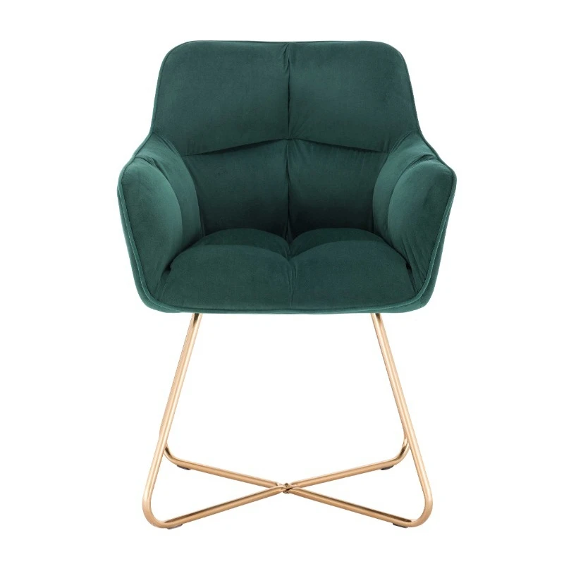

Soft Comfort High Back Arm Velvet Metal Chair Modern Luxury