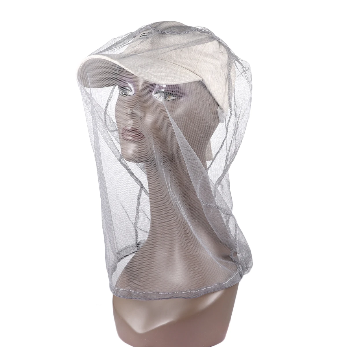 

Flexible Mosquito Hat Anti Mesh Face Protector for Travel Camping Fishing Light Grey