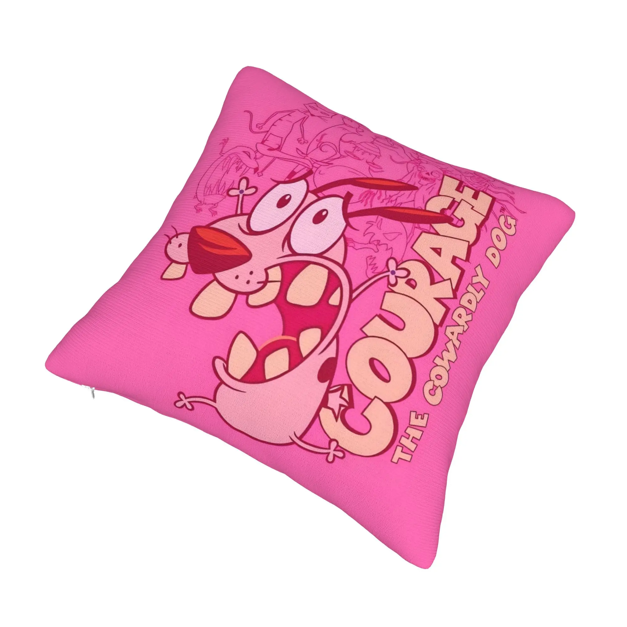 Cartoon Beagle Cobarde Cushion Cover 40x40cm Courage Cowardly Dog Soft Nordic Pillow Case for Car Sofa