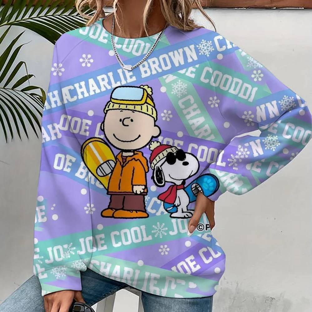 Snoopy Kawaii Print Sweatshirt Women Soft Goth Hooded Ladies Autumn Vintage Long Sleeve Pullovers Casual Tops 2023 New Y2k