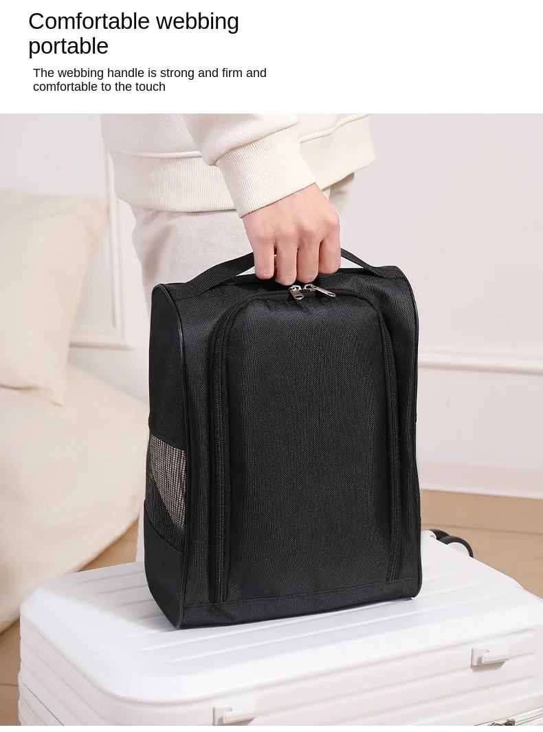 Tragbare Golfschuh-Tasche aus Oxford-Gewebe, atmungsaktive, leichte Golf-Handtasche, staubdichte Fußball- und Tennisschuh-Tasche – Detail 7