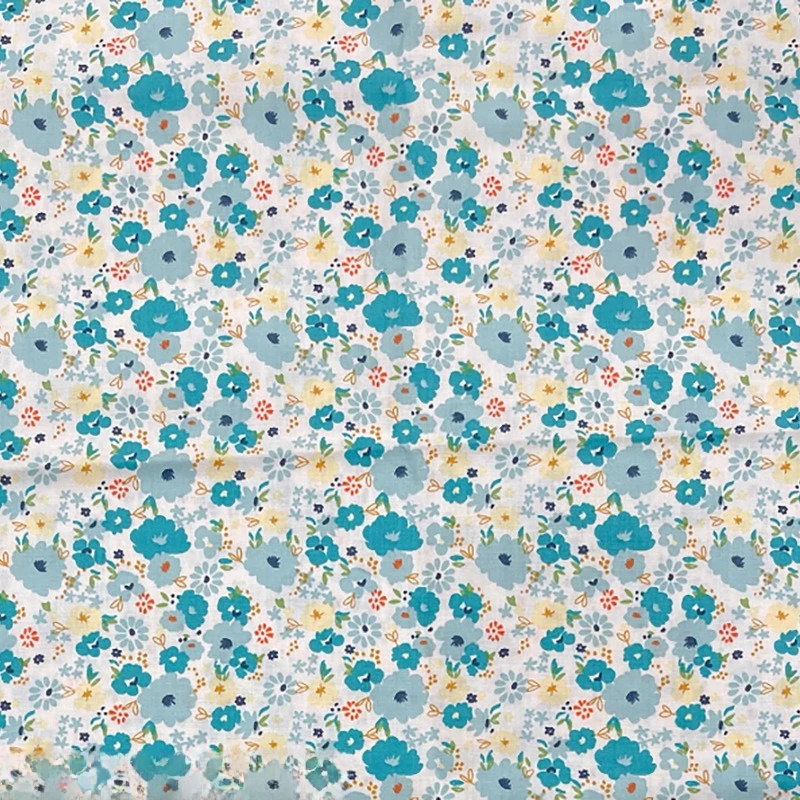 

40S 100% Cotton Poplin Fabric, Abstract Colorful Floral Print, Reactive Water-based Printing, for Kids Shirts, Bags & Clothing