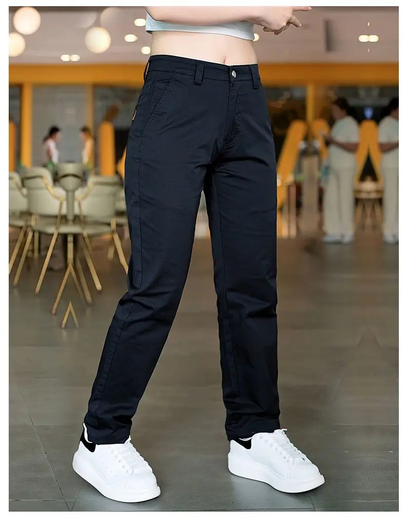 2026 Frühling Herbst Baumwoll-Herrenhose Trendige Vielseitige Elastische Leichte Business-Hose Formelle Schlanke Gerade Hose – Detail 9