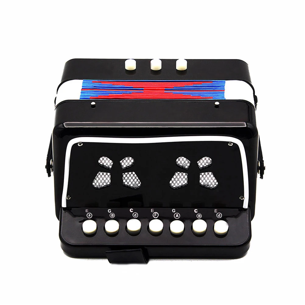 

1Pcs Kids Accordion Black ABS Beginner Musical Instrument Portable Educational Introductory Children Musical Practice