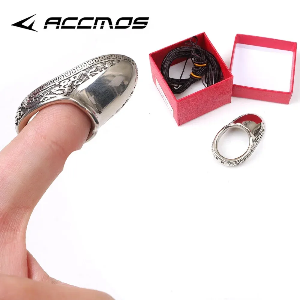 Traditional Finger Guard 17-23mm Silver Copper Lightweight Thumb Ring Buckle Hand Decoration Finger Protect Archery accessory