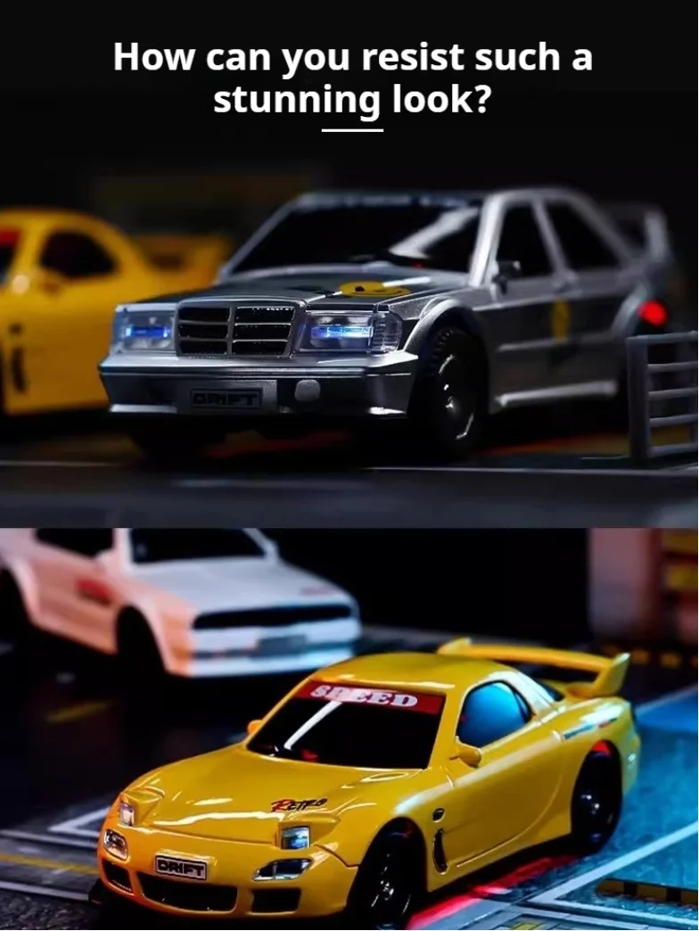 

Mini RC Car 1/43 Scale 4WD High Speed Drift RTR Electric Remote Control Vehicle Desktop Pocket Toy with Movable Parts In Stock