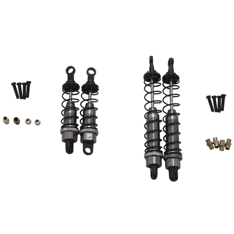 Metal Oil Filled Front&Rear Shock Absorber for 1/12 WLtoys 12428 12423 RC Car Crawler Upgrad Part,Titanium