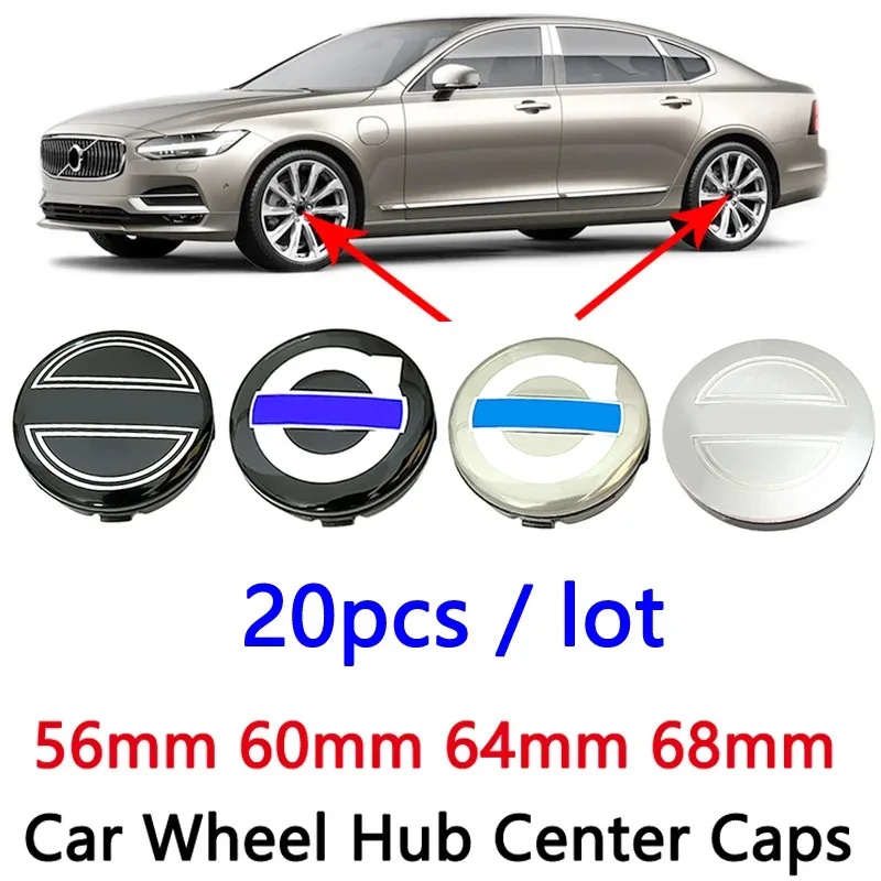 

20 шт. 56 мм 60 мм 64 мм 68 мм для колес автомобиля, центральные колпачки, обод S40 S60 S70 S80 S90 V40 V50 V60 V70 V90 XC40 XC60 XC70 XC90 значок