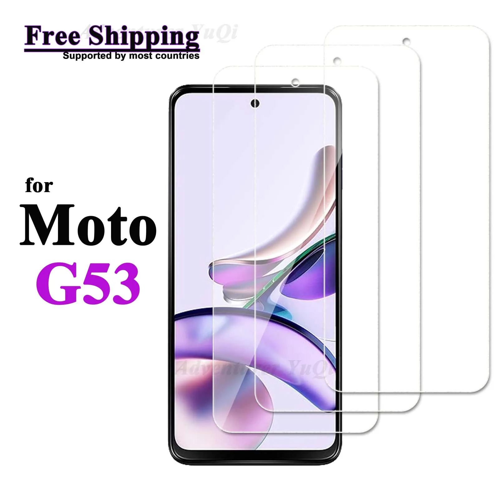 

Screen Protector For Motorola Moto G53, Tempered Glass HD Crystal 9H Anti Scratch Case Friendly High Aluminum