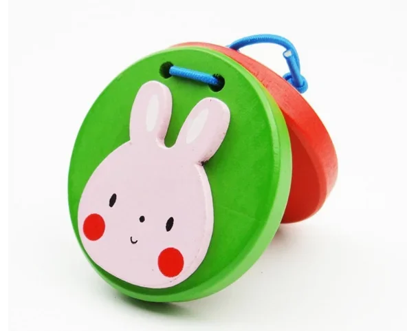 1 pcs Random Color Cute Wooden Cartoon Musical Percussion Instrument Toy for Kids Early Educational Toy Gift