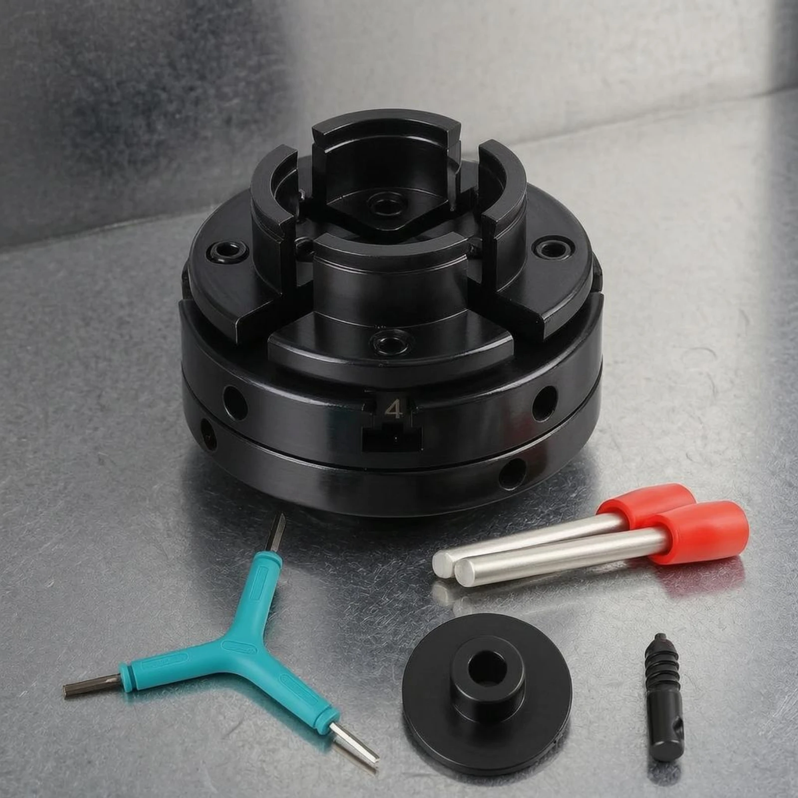 

Wood Lathe Chuck Metal 4-Jaw Lathe Chuck Power Tool Accessory Compact High-Precision