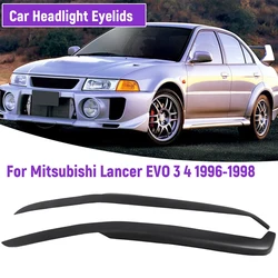 Resin Car Headlight Eyelids Eyebrows For Mitsubishi Lancer EVO 3 4 1996-1998