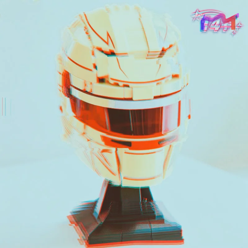 2026 New Collectible Racing Helmet Sculpture Building Blocks, 884pcs Detailed Assembling Set For Motor Lover Collection