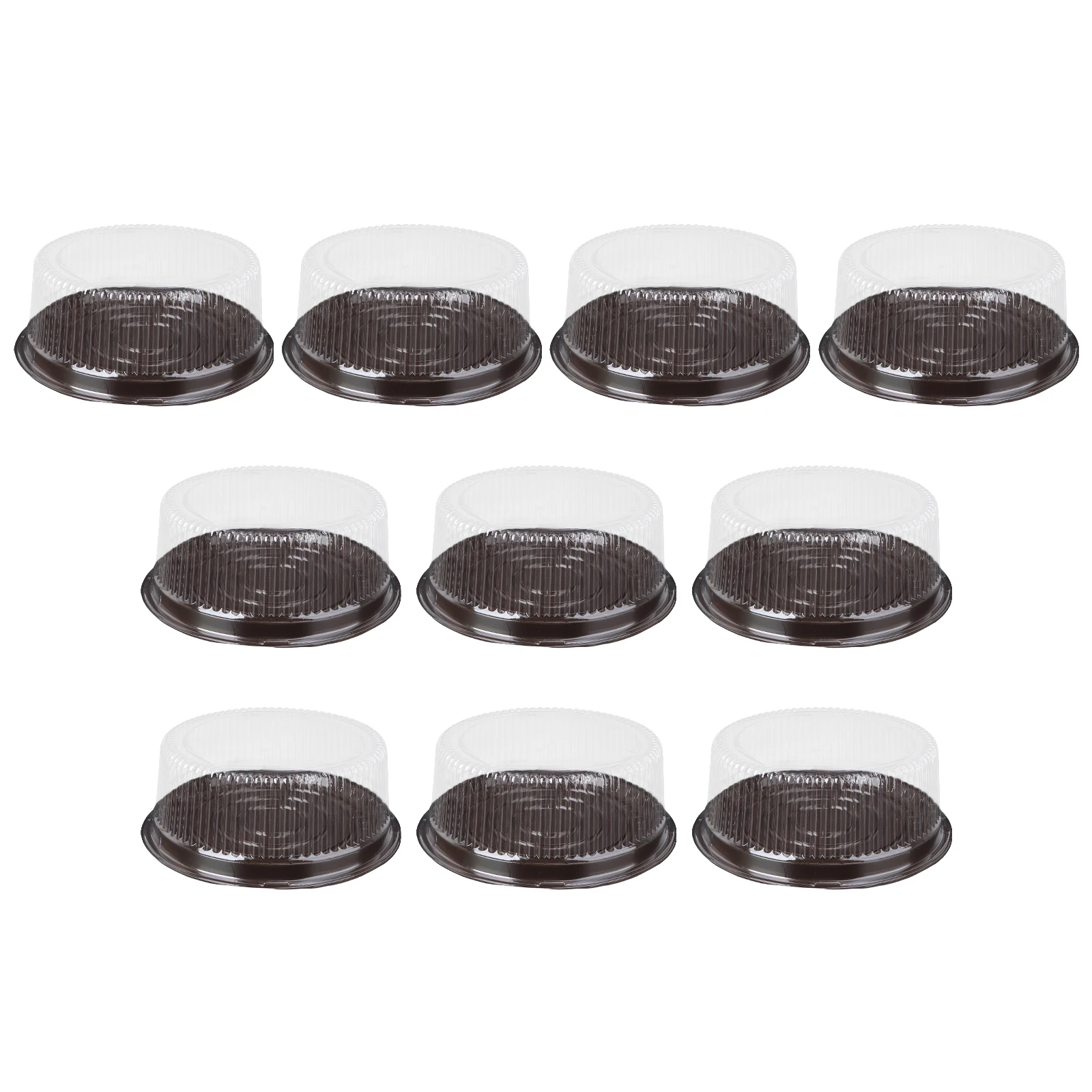

10 Pcs Cake Boxes Plastic Clear Containers for Mini Muffins Cupcakes Slice Lids Storage Carriers Reusable Food Grade