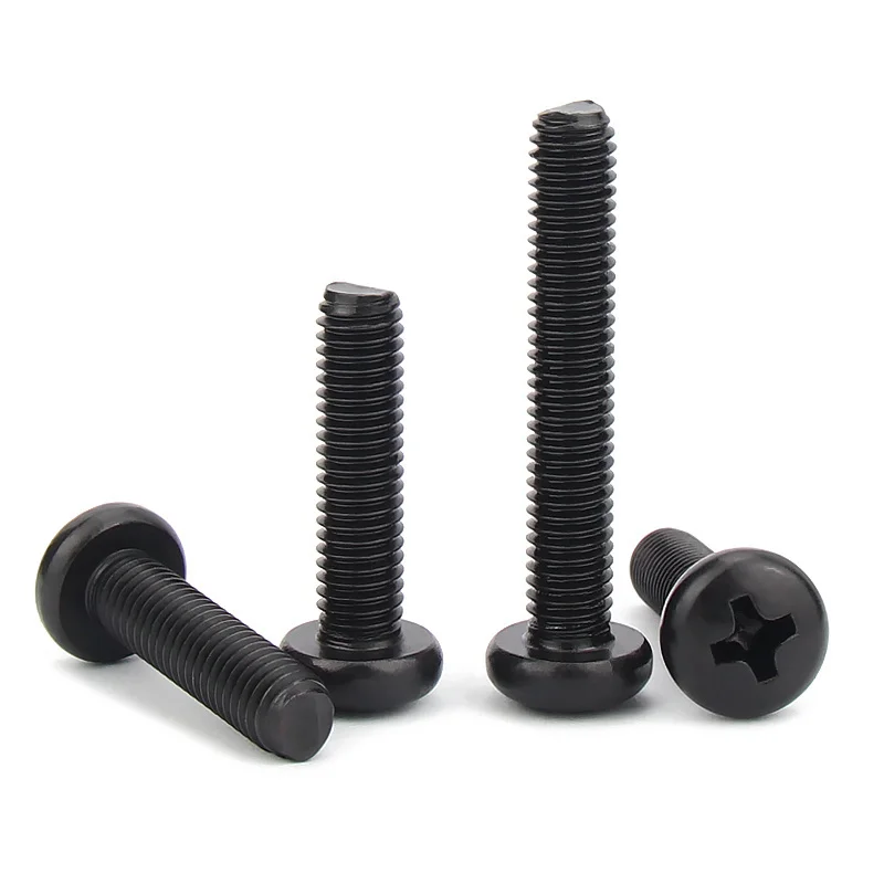 100 teile/los Kreuz schlitz schraube m1 m 1,2 m 1,4 m 1,6 m2 m 2,5 m3 m4 m6 Kohlenstoffs tahl schwarz Phillips Maschine Schraube Klasse 4,8 – Detail 3