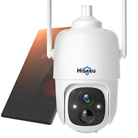 Hiseeu 3MP Night Vision Ip66 Outdoor Battery Solar Panel Surveillance Home Wireless Cctv Ptz Ip Solar Camera Wifi H.265 7 Meters