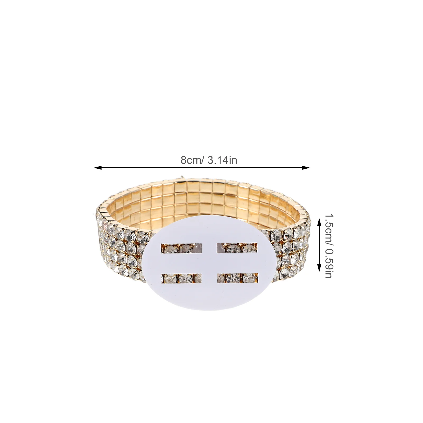 여성용 2개 세트 라인스톤 크리스탈 팔찌 DIY 탄성 손목 장식 밴드 웨딩 프로모션 파티 브라이덜 샤워 액세서리