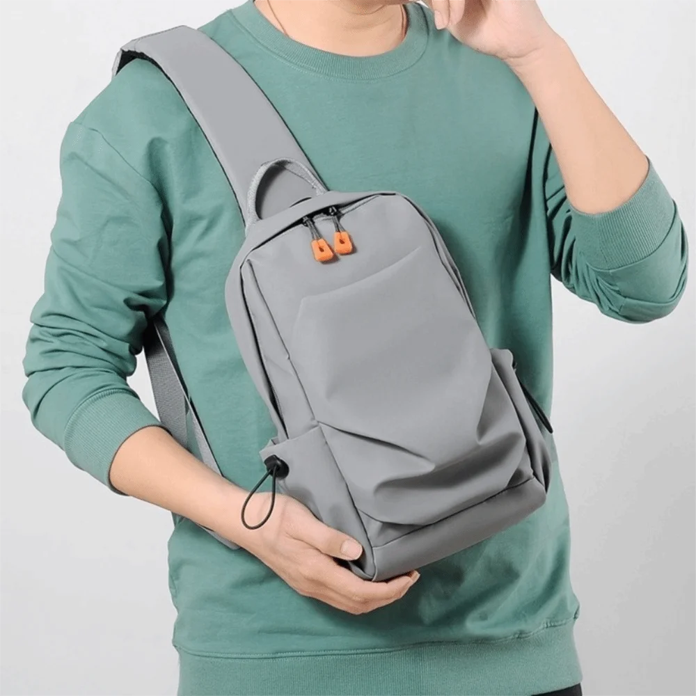 

Breathable Men's Chest Bag Usb Charged Adjustable Strap Outdoor Shoulder Bag Minimalist Large Capacity Sports Sling Bag Outdoor