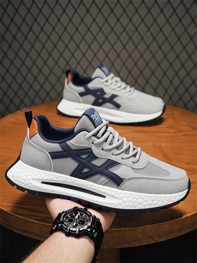 

Versatile Casual Men's Running Shoes Anti-Slip Outdoor Deoxynucleotide Technology Color Block Mesh Inner Low Cut Slip-On