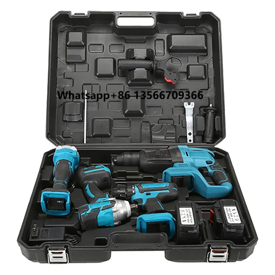 

Wrench Angle Grinder 21V Tool Wireless Battery Power Tools Set Combo Kit Brush Drill