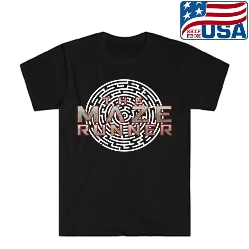 Circle Maze Labyrinth Runner Men's Black T shirt Size S to 5XL