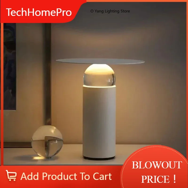 TechHPMinimalist Modern Living Room Decoration Lamp Postmodern Designer Bedroom Bedside Crystal Ball Atmosphere Desk Lamp