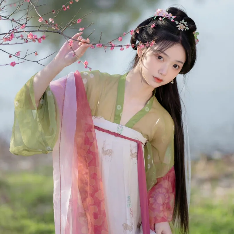 Girl Hairpin Headdress Chinese Style Hanfu Clothing Accessories Floral Hair Clip With Tassel Easy To Wear Photographic Props