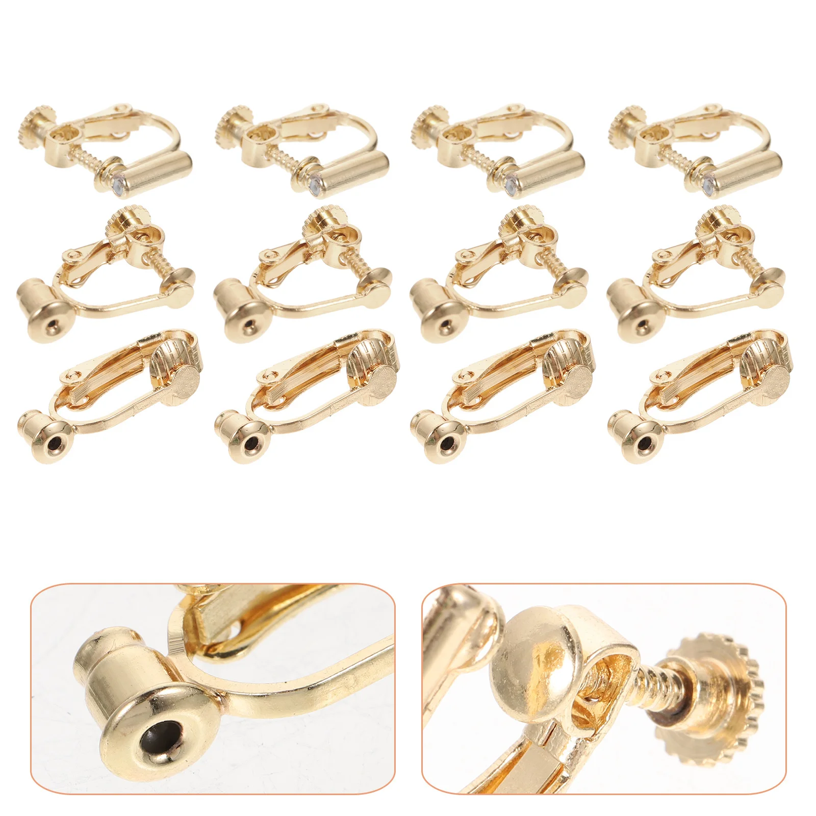 

30Pcs Earring Clip Base Decor Exquisite Workmanship Durable Bright Color DIY Earring Accessories for Non-Pierced Ears