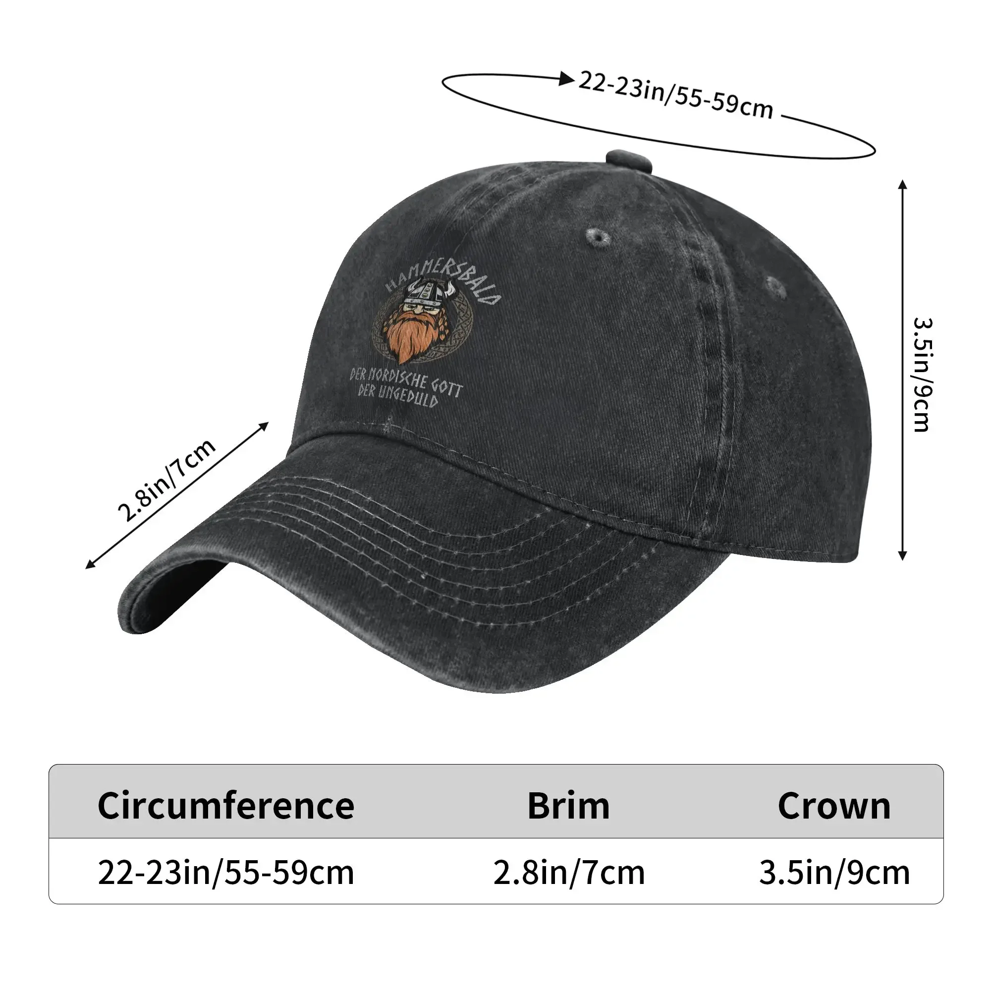 Casquette de baseball Hammersbald Viking God Of Impatience, style rétro Y2K, pour homme, effet délavé, type trucker, snapback, idéale pour le soleil, le tennis et le skate, en promotion