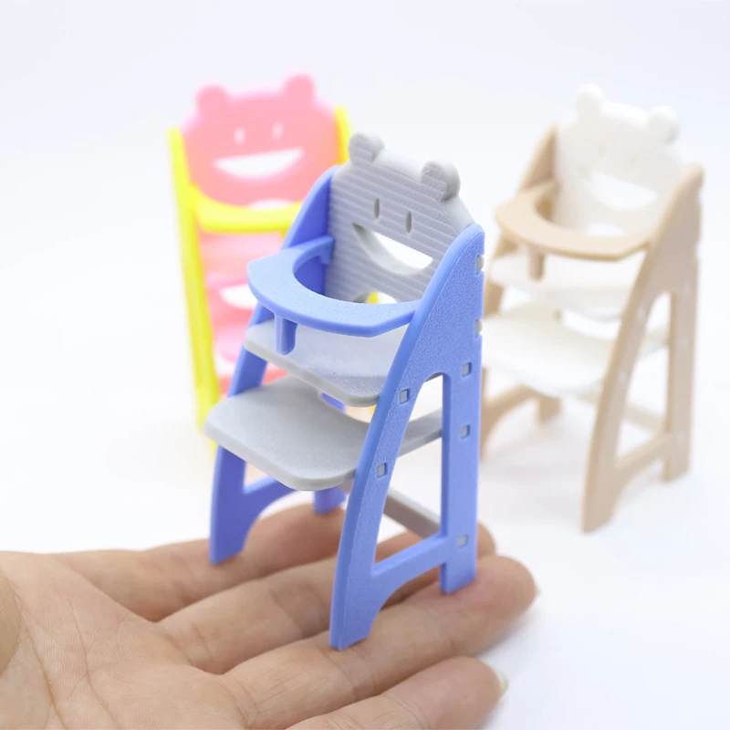 1/12 Dollhouse Simulation Baby Dining Chair Model Dollhouse Miniature Living Furniture Decoration Children Pretend Play Toys