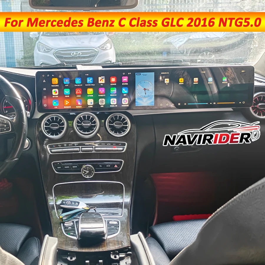 Triple Screen Multimedia For Mercedes Benz C Class GLC 2016 NTG5.0 CarPlay Android Auto Navi Car Radio GPS 4G WIFI 10.25