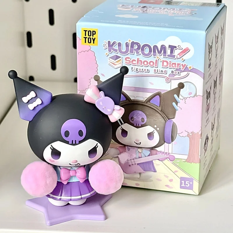 Sanrio Kuromi – série journal intime scolaire, Kit de Garage, boîte aveugle mignonne, jouets, ornement de bureau, cadeau d'anniversaire, jeu tendance, périphérique Anime
