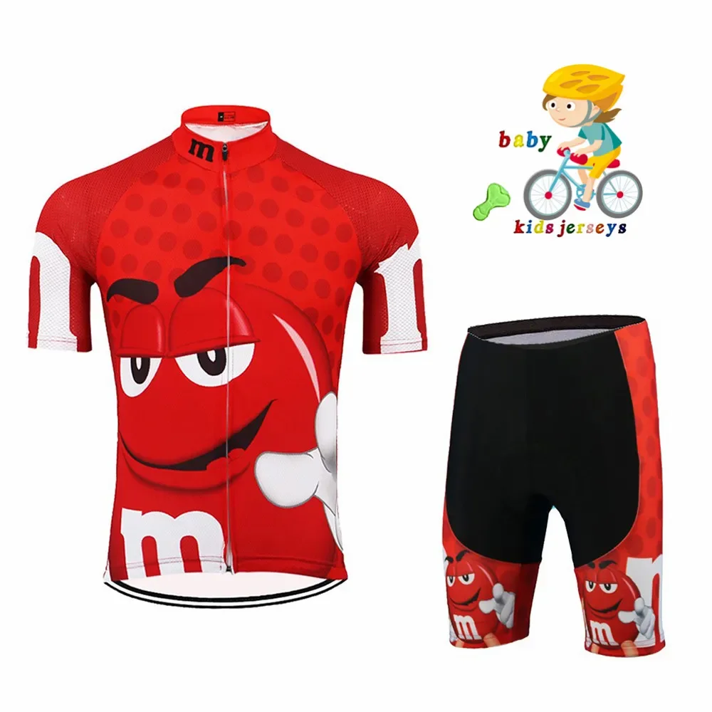 Kids Cycling Clothing Set Breathable Shorts Boys Girls Red Green Bicycle Clothing Summer Bike Clothes 2020