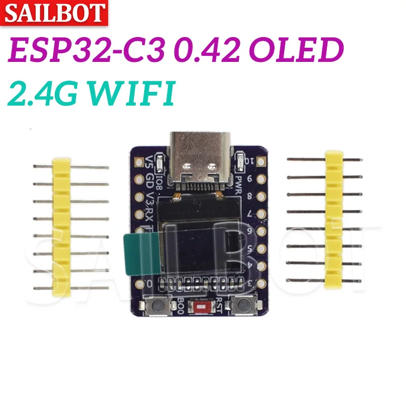 ESP32-C3 OLED Development Board With 0.42 Inch OLED Module Ceramic Antenna Wifi Bluetooth ESP32 Supermini Development Board