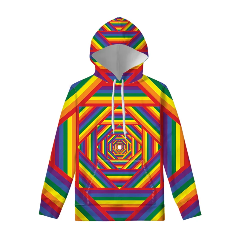 2024 Harajuku Abstract Hoodie 3D Visual Vortex Sweatshirt High Quality Hip Hop Loose Unisex Fashion Oversized Pullovers Hoodies