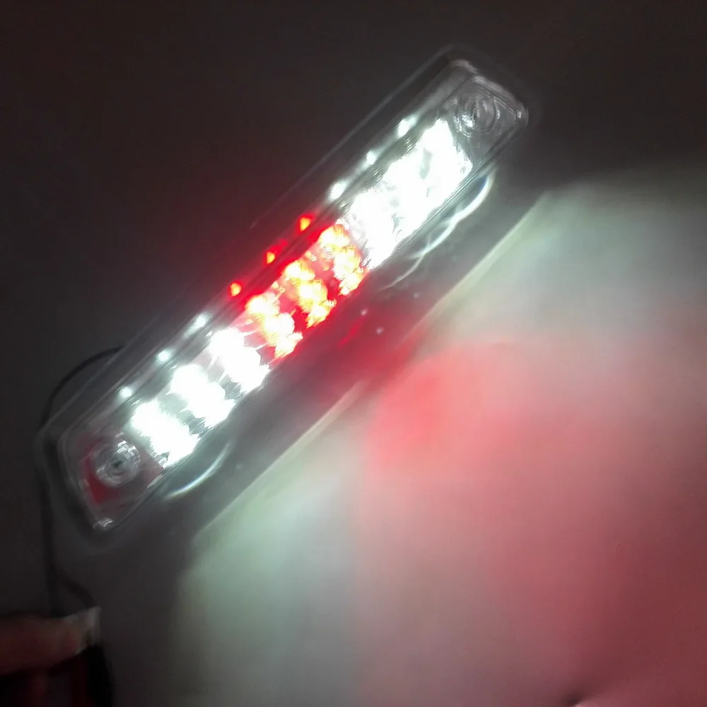 يوليو كينج تسليط الضوء على أضواء الفرامل الإضافية الحمراء المتوافقة مع فورد F-150 F-250 F-350 2009-2014، ضوء النهار الأبيض DRL